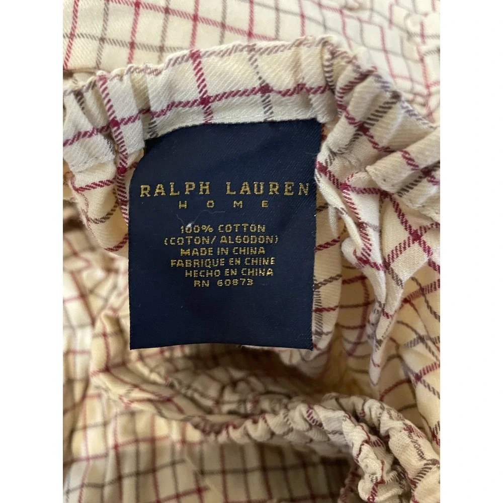 Ralph Lauren Bramble Tattersal Tan Check  KING Fitted Sheet 2 King‎  Pillowcases